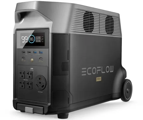 EF ECOFLOW Portable Power Station DELTA Pro offers 3600Wh capacity with five 120V AC outlets, delivering 3600W and fast charg